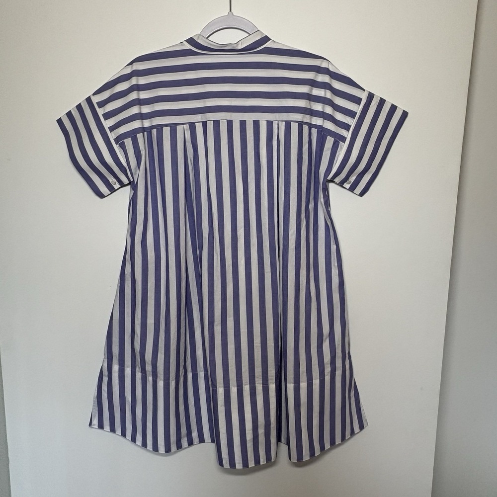 Banana Republic Rhyah Poplin Mini Dress Size XS/S Purple Stripe Clean Minimalist - Picture 5 of 7